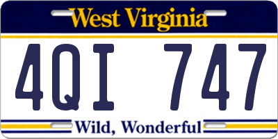WV license plate 4QI747
