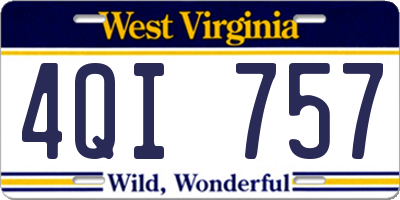 WV license plate 4QI757