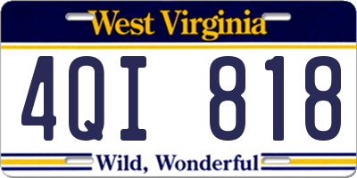 WV license plate 4QI818