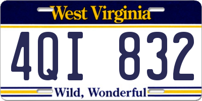 WV license plate 4QI832