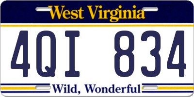 WV license plate 4QI834
