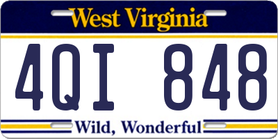 WV license plate 4QI848