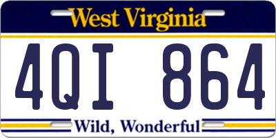 WV license plate 4QI864