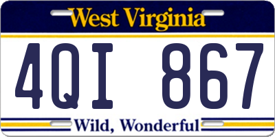 WV license plate 4QI867