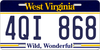 WV license plate 4QI868