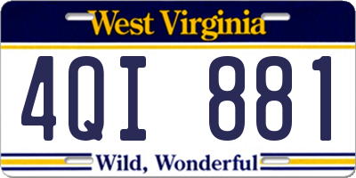 WV license plate 4QI881