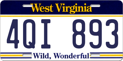 WV license plate 4QI893
