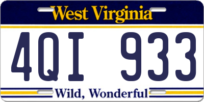 WV license plate 4QI933