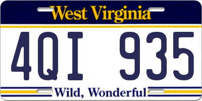 WV license plate 4QI935