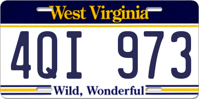 WV license plate 4QI973