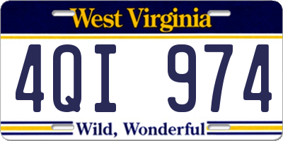 WV license plate 4QI974
