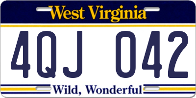 WV license plate 4QJ042
