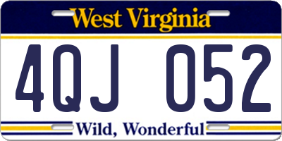 WV license plate 4QJ052