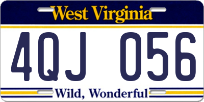 WV license plate 4QJ056