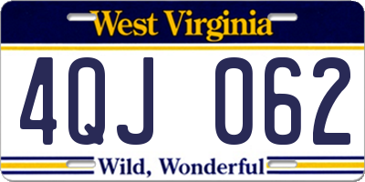 WV license plate 4QJ062