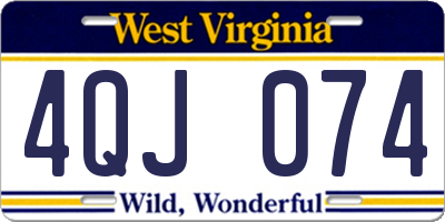 WV license plate 4QJ074