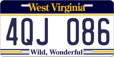 WV license plate 4QJ086