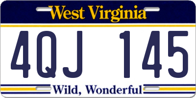 WV license plate 4QJ145
