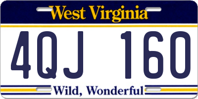 WV license plate 4QJ160