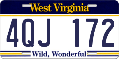 WV license plate 4QJ172
