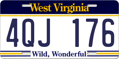 WV license plate 4QJ176