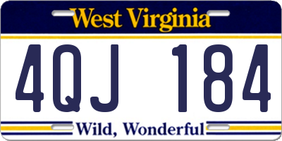 WV license plate 4QJ184