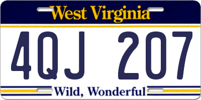 WV license plate 4QJ207