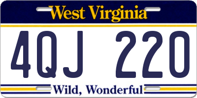 WV license plate 4QJ220