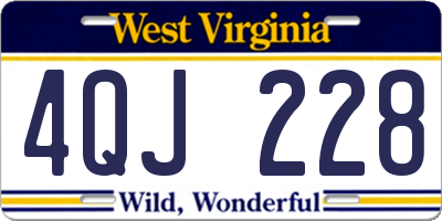 WV license plate 4QJ228