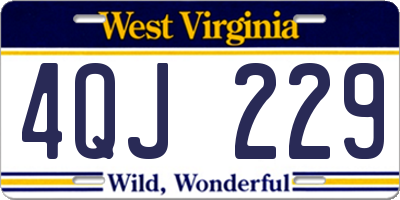 WV license plate 4QJ229