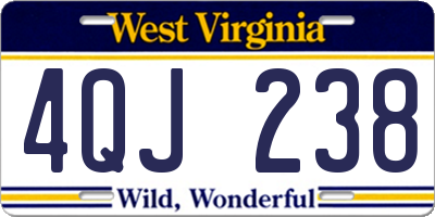 WV license plate 4QJ238