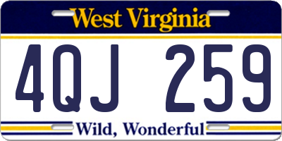 WV license plate 4QJ259