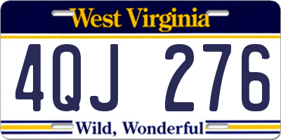 WV license plate 4QJ276