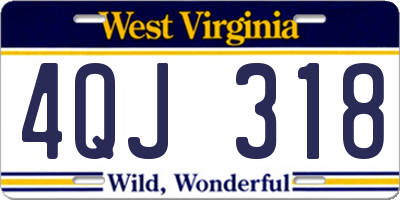 WV license plate 4QJ318