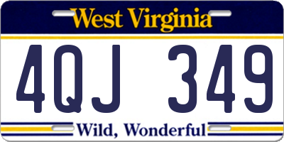 WV license plate 4QJ349