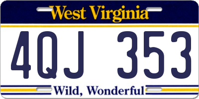 WV license plate 4QJ353