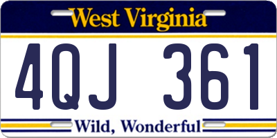 WV license plate 4QJ361