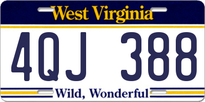 WV license plate 4QJ388