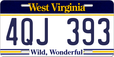 WV license plate 4QJ393