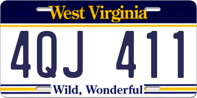 WV license plate 4QJ411
