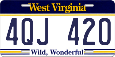 WV license plate 4QJ420