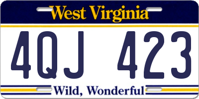 WV license plate 4QJ423