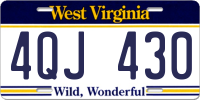 WV license plate 4QJ430