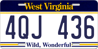 WV license plate 4QJ436
