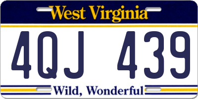 WV license plate 4QJ439