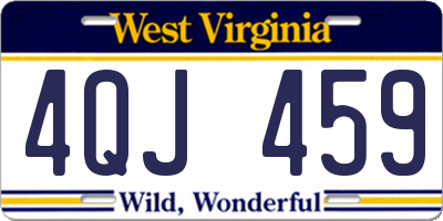 WV license plate 4QJ459