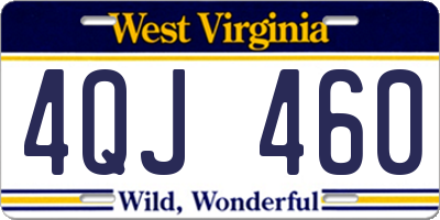 WV license plate 4QJ460