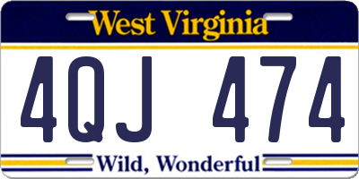 WV license plate 4QJ474