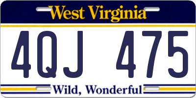 WV license plate 4QJ475