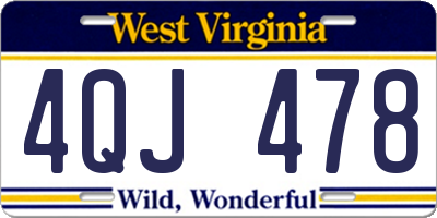 WV license plate 4QJ478